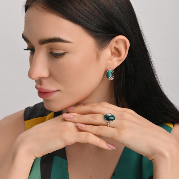 Серьги из серебра с золотом (149с)