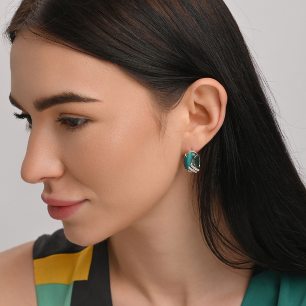 Серьги из серебра с золотом (149с)