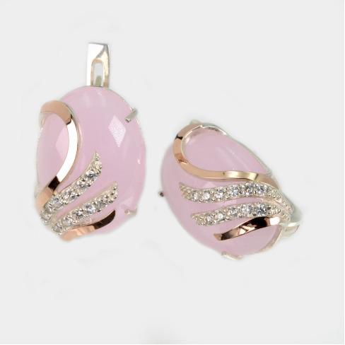 Серьги из серебра с золотом