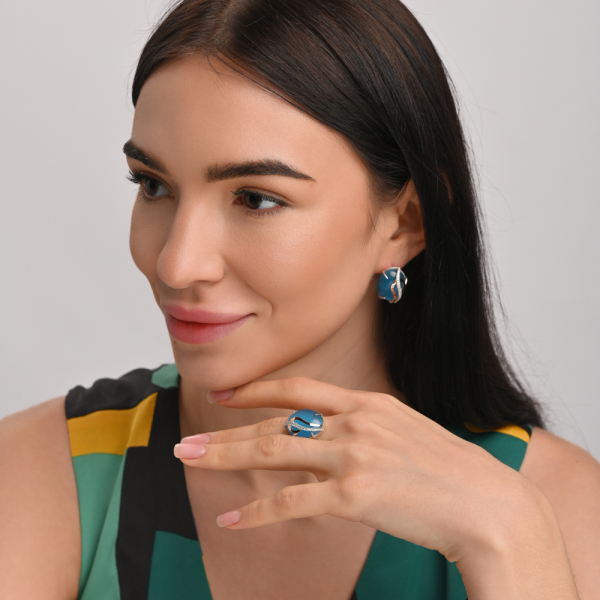 Серебряные серьги с золотыми накладками (150с)