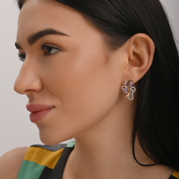 Серебряный набор с золотыми вставками (151)