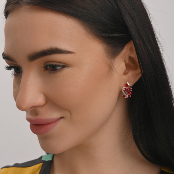 Серебряные серьги с золотыми пластинами (152с)