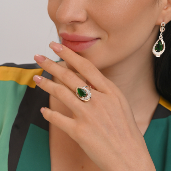 Серебряный набор с золотыми пластинами (158)