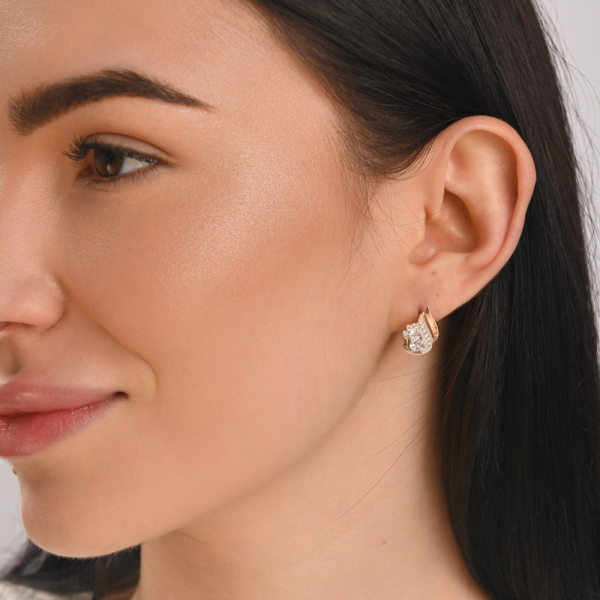 Серебряные серьги с золотыми вставками (159с)