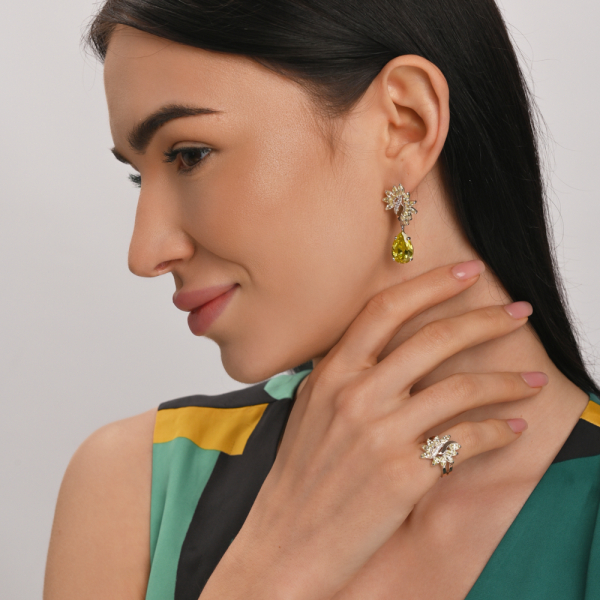 Серебряные серьги с золотыми вставками (170с)