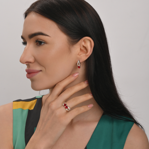 Серебряные серьги с золотыми пластинами (174с)