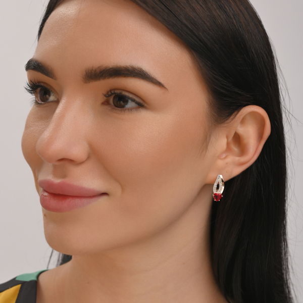 Серебряные серьги с золотыми пластинами (174с)