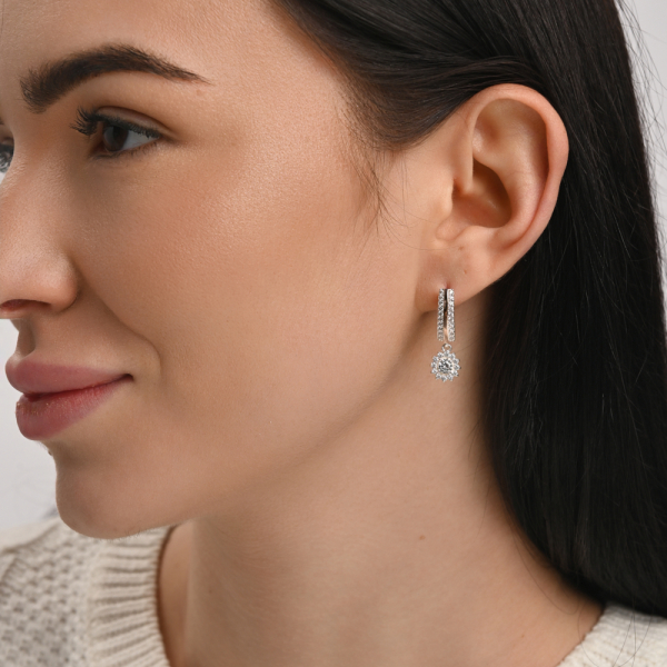 Серебряные серьги с золотыми вставками (175с)