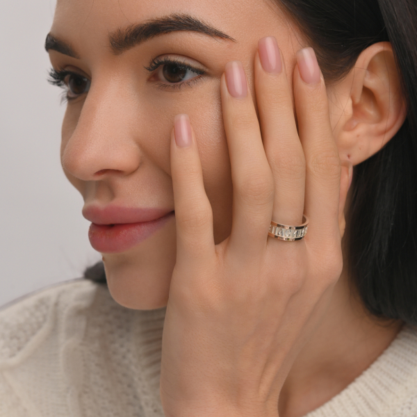 Пара обручальных колец из серебра с золотом (176кк)