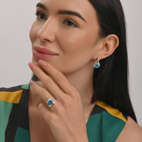 Серебряные серьги с золотыми пластинами (177с)