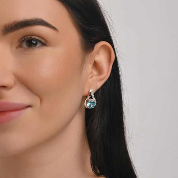 Серебряные серьги с золотыми пластинами (177с)