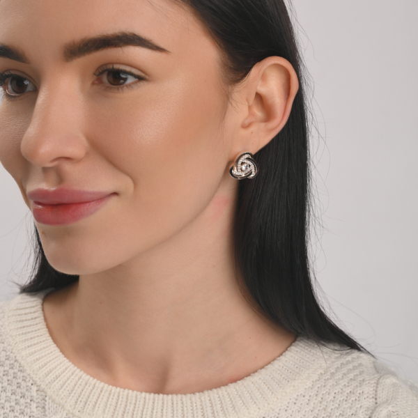 Серебряные серьги с золотыми пластинами (178с)