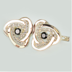 Серебряные серьги с золотыми пластинами