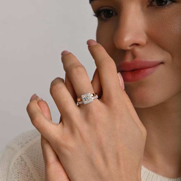 Серебряный набор с золотыми пластинами (179)