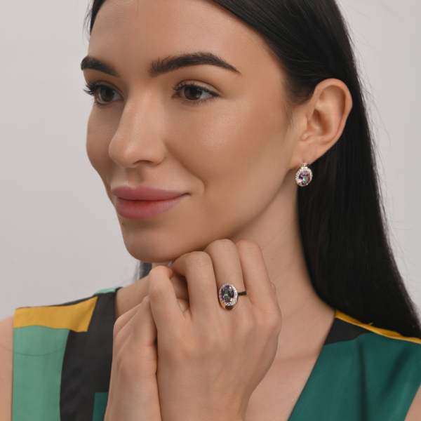 Срібні сережки з золотими пластинами (180с)