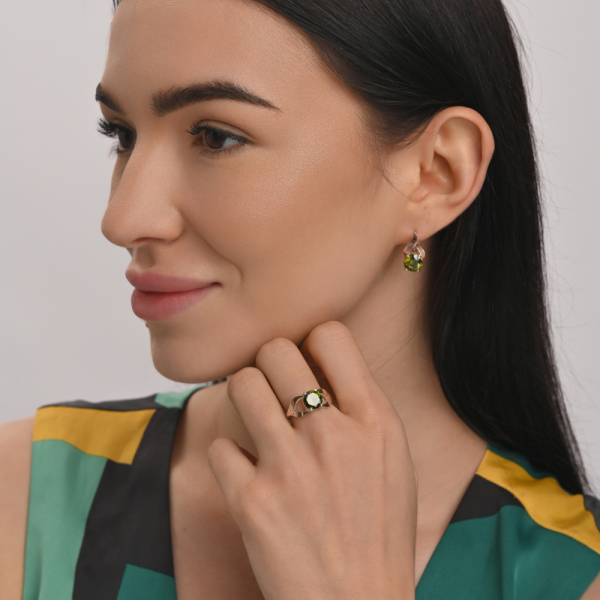 Срібні сережки з золотими пластинами (181с)