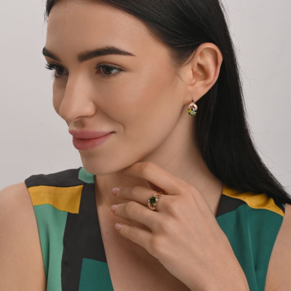 Серебряный набор с золотыми пластинами (181)