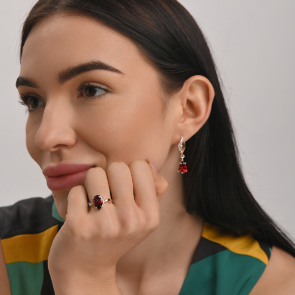 Серебряный набор с золотыми пластинами (183)