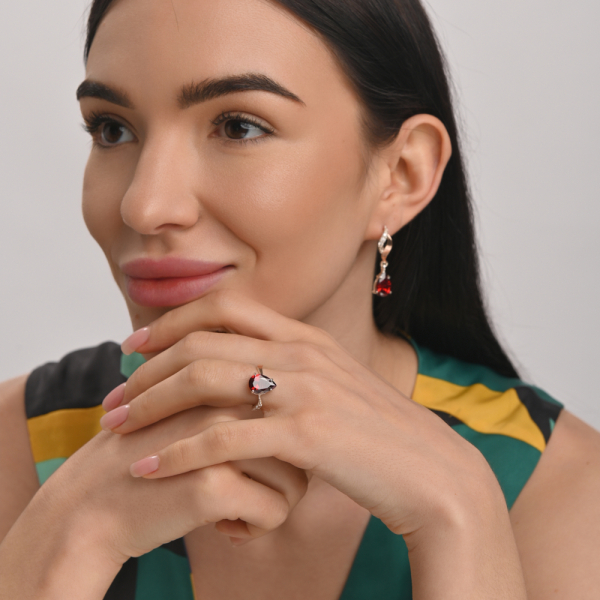 Серебряный набор с золотыми пластинами (183)