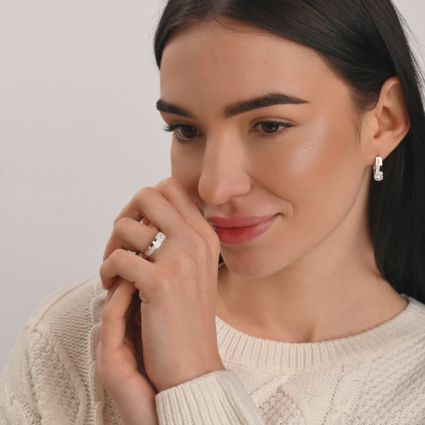 Серебряные серьги с золотыми пластинами (184с)