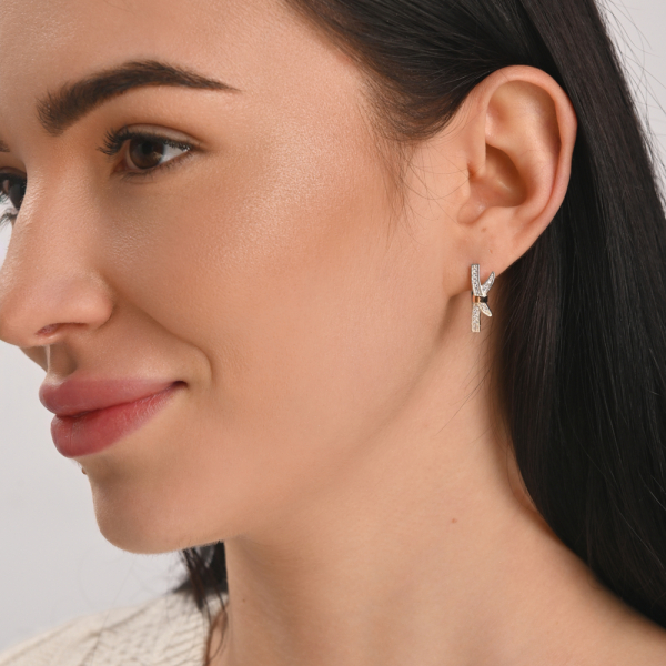 Серебряный набор с золотыми пластинами (186)