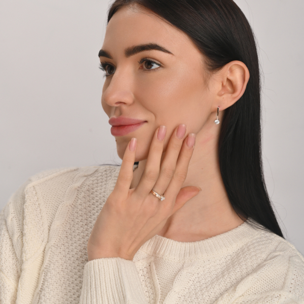 Серебряные серьги с золотыми пластинами (187с)