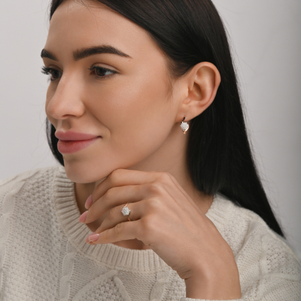 Серебряный набор с золотыми пластинами (188)