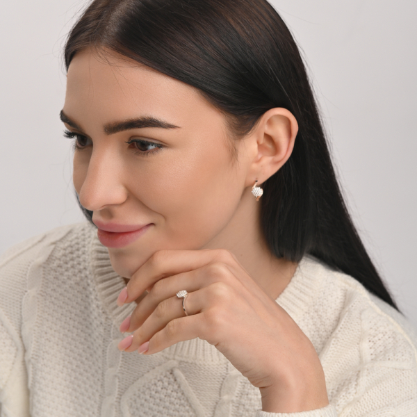 Серебряный набор с золотыми пластинами (188)