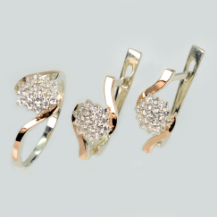 Серебряный набор с золотыми пластинами