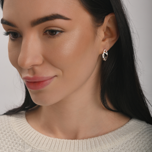 Серебряные серьги с золотыми пластинами (192с)