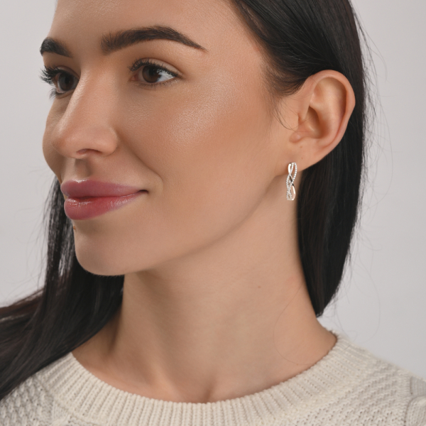 Серебряные серьги с золотыми пластинами (193с)