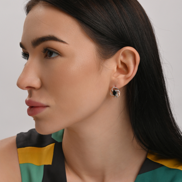 Серебряный набор с золотыми пластинами (194)