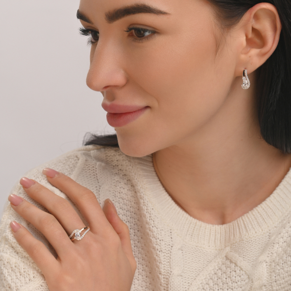 Серебряный набор с золотыми пластинами (195)