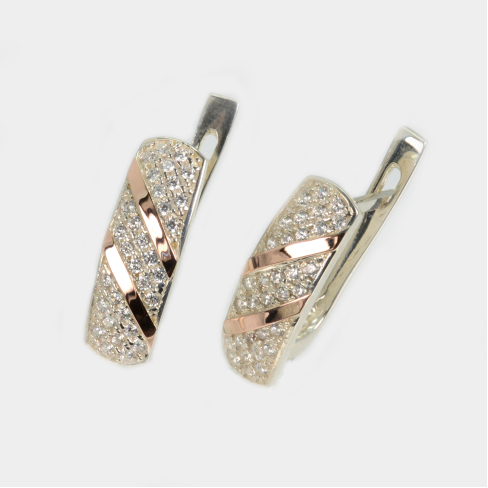 Серебряные серьги с золотыми пластинами