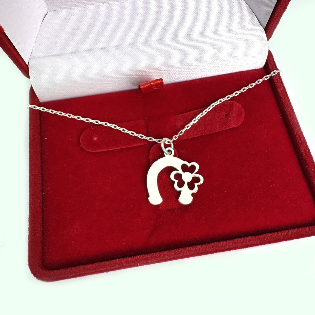 Серебряная подвеска на цепочке "Подкова" 2013п (2013п)