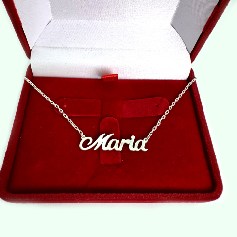 Серебряная подвеска на цепочке с именем 2016п