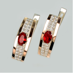 Серебряные серьги с золотыми пластинами