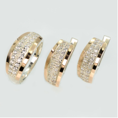 Серебряный набор с золотыми пластинами