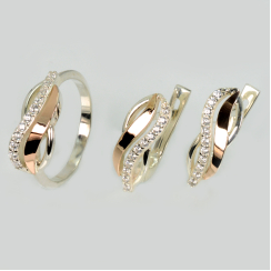 Серебряный набор с золотыми пластинами