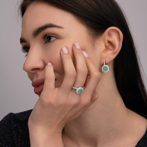 Серебряный набор с бирюзой (267-2)