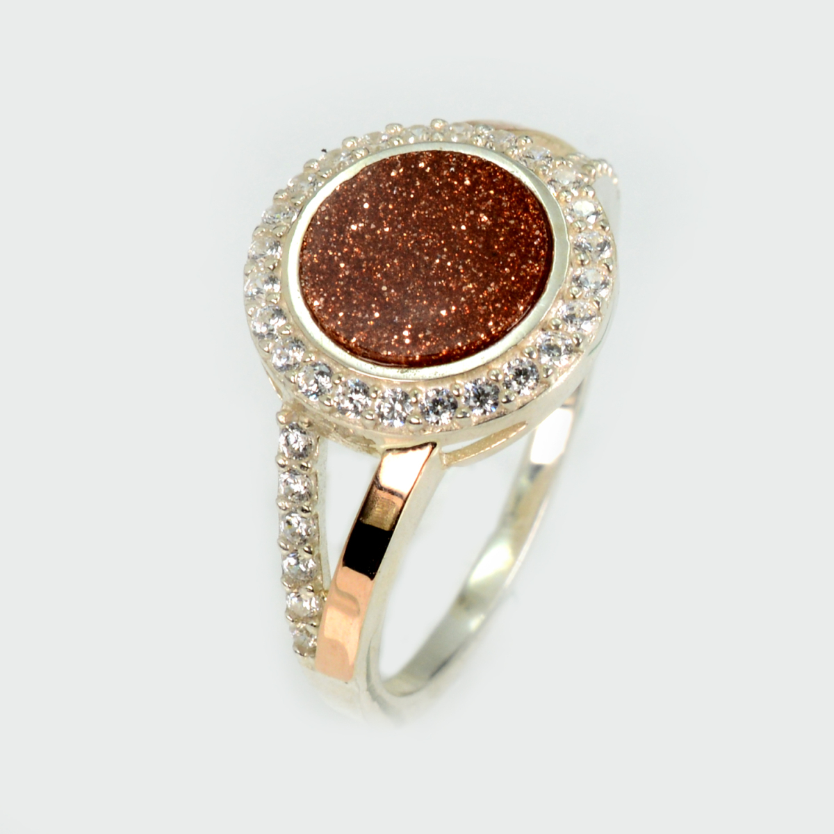 Серебряные серьги с золотыми пластинами (267к-4)