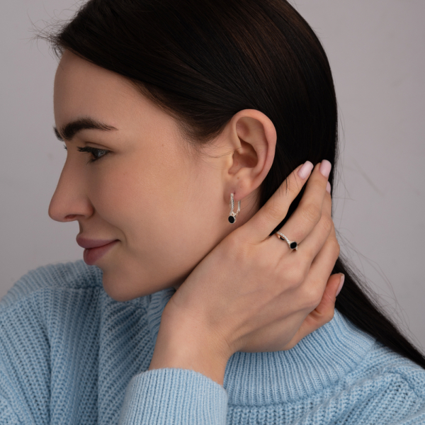 Серебряный набор с золотими пластинами (270)