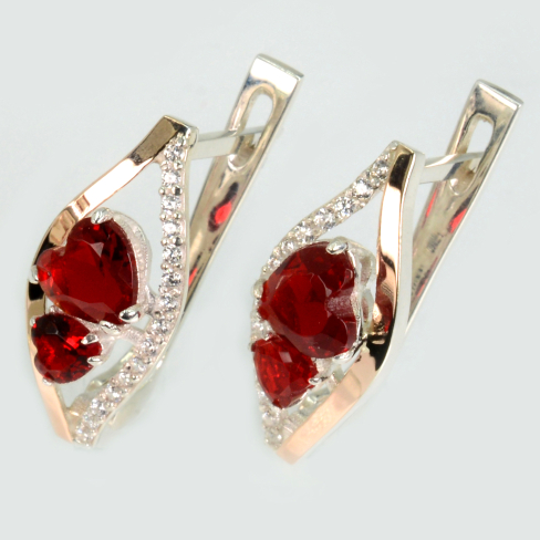 Серебряные серьги с золотыми пластинами