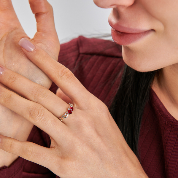 Серебряное кольцо с золотыми вставками (274к)