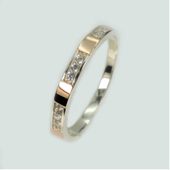 Серебряное кольцо с золотыми накладками