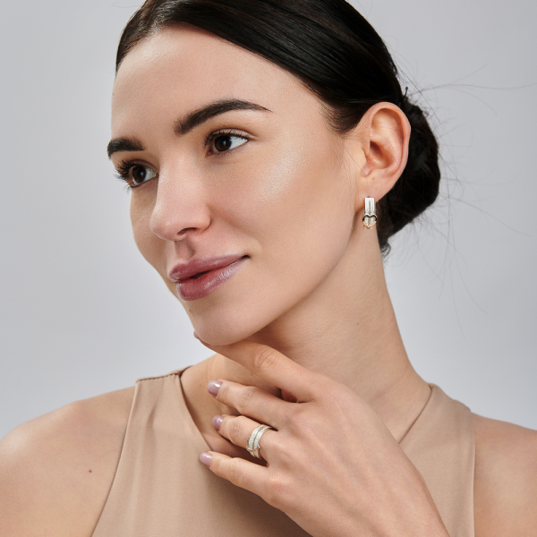 Серебряный набор с золотыми пластинами (294)