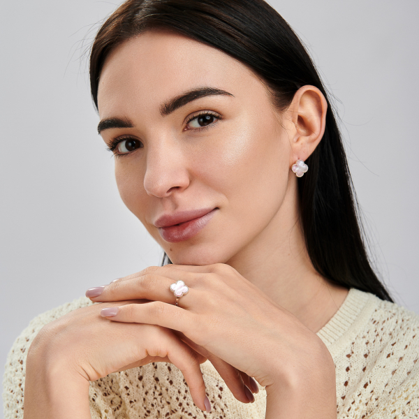 Серебряный набор с клевером (295-3)