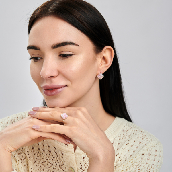 Серебряный набор с клевером (295-3)