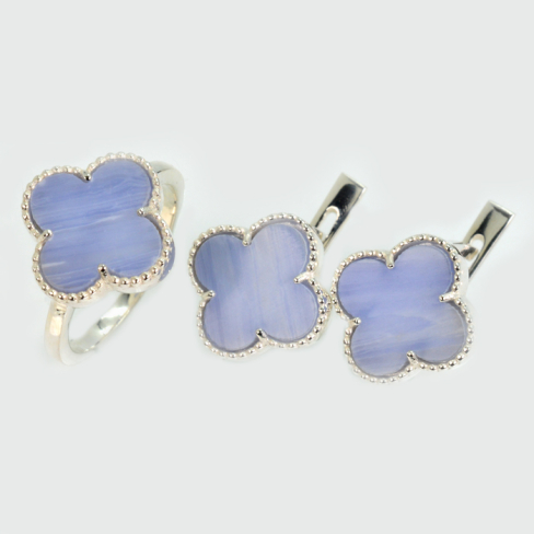 Срібний набір з конюшиною