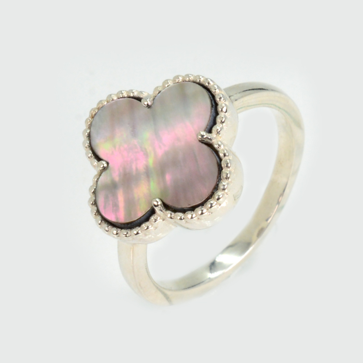 Серебряное кольцо с клевером (295к-5)